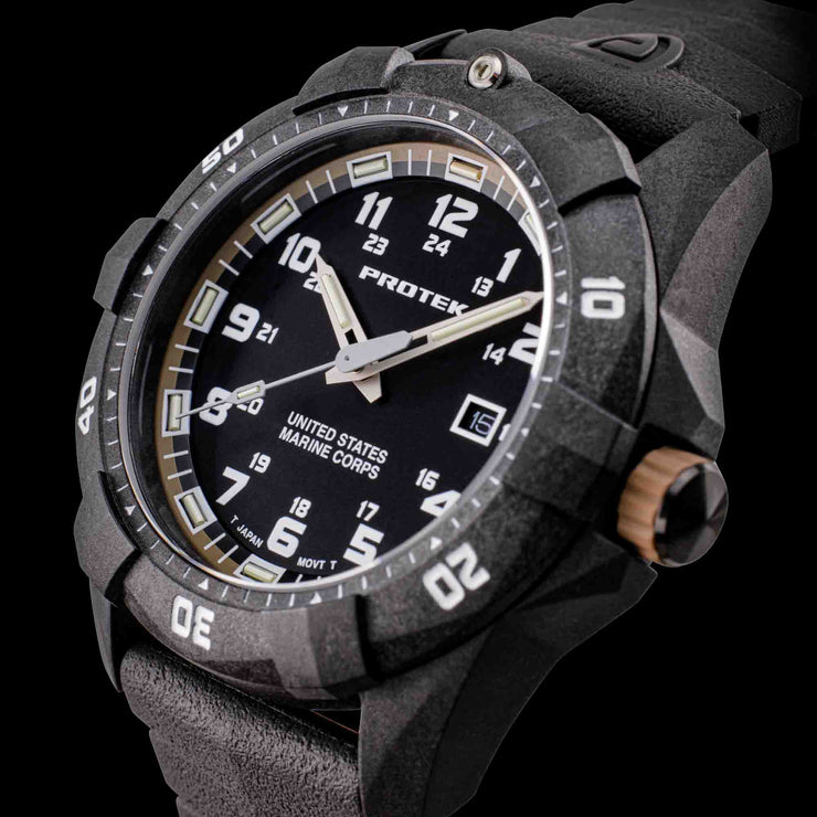 ProTek Carbon USMC Series Dive Black Beige - Watches.com - PT1016