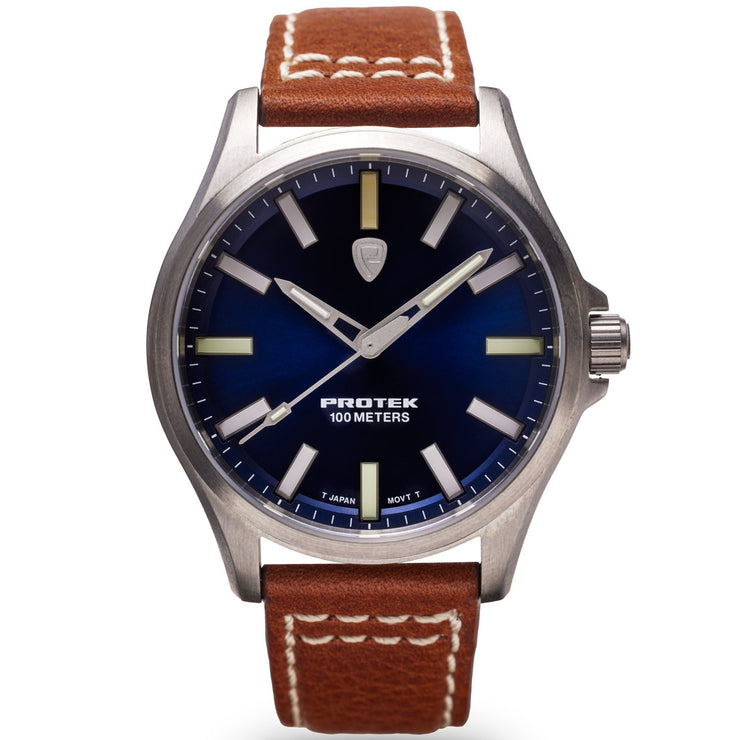 ProTek Titanium Field 3000 Series Tritium Blue - Watches.com - PT3003