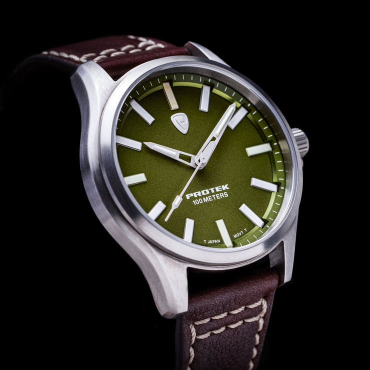 ProTek Titanium Field 3000 Series Tritium Green - Watches.com - PT3005