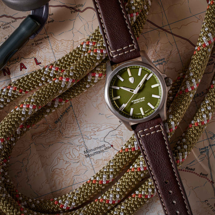 ProTek Titanium Field 3000 Series Tritium Green - Watches.com - PT3005