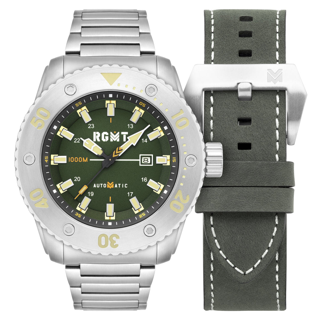 Rgmt retailer everlight green divers watch