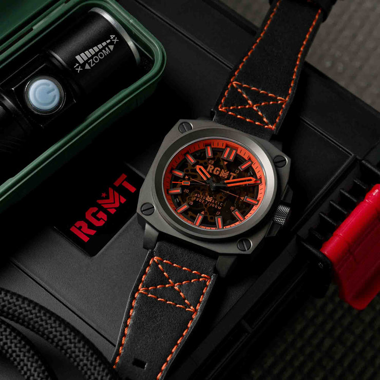 RGMT Altimeter Skeleton Automatic Orange Grey - Watches.com - RG - 8033 - 05