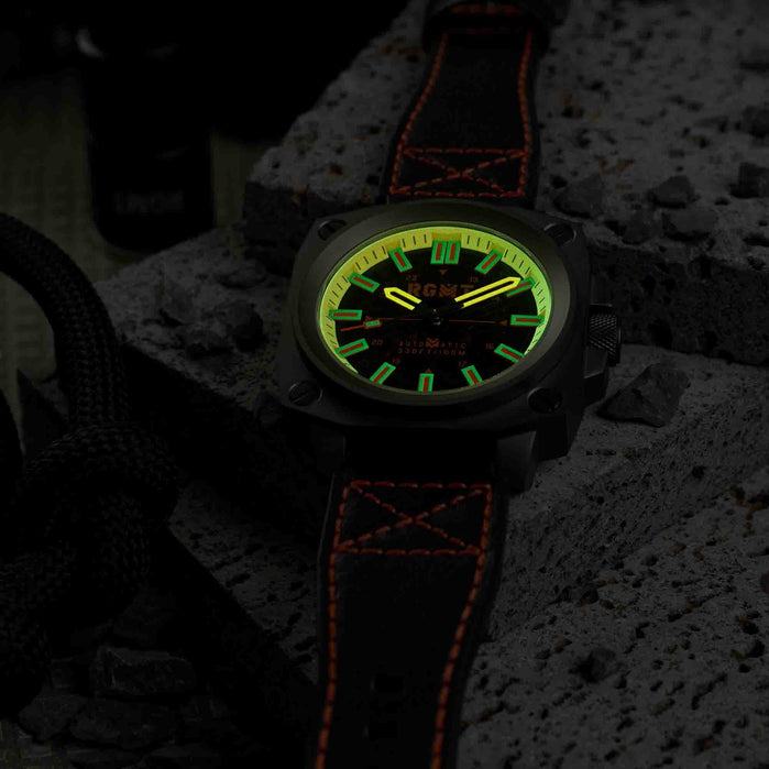 RGMT Altimeter Skeleton Automatic Orange Grey angled shot picture