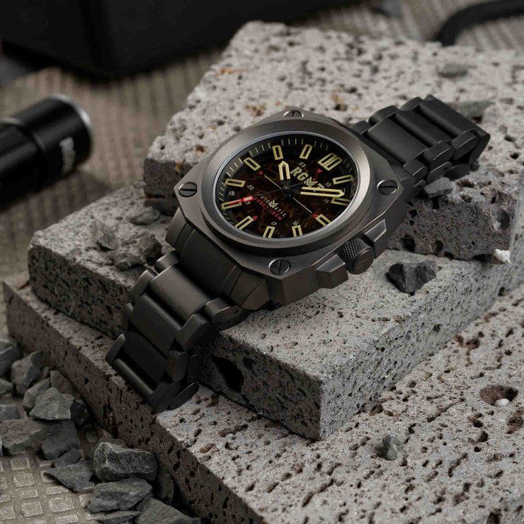 RGMT Altimeter Skeleton Automatic Sandblast Black - Watches.com - RG - 8033 - 55