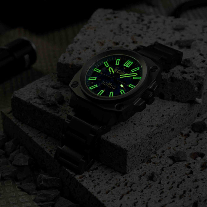 RGMT Altimeter Skeleton Automatic Sandblast Blue angled shot picture