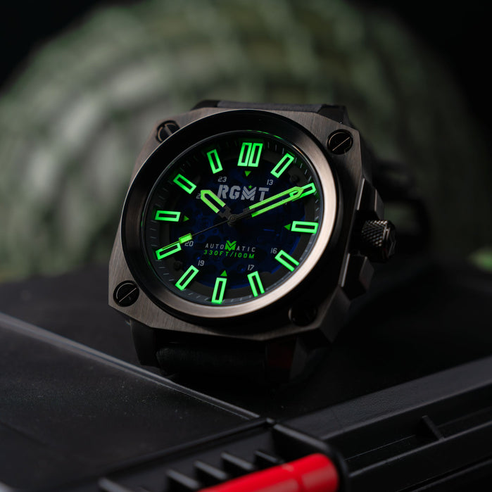 RGMT Altimeter Skeleton Automatic Slate Grey angled shot picture