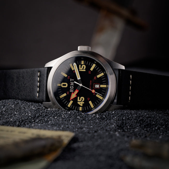 RGMT Locust Compass Japan Quartz Black angled shot picture