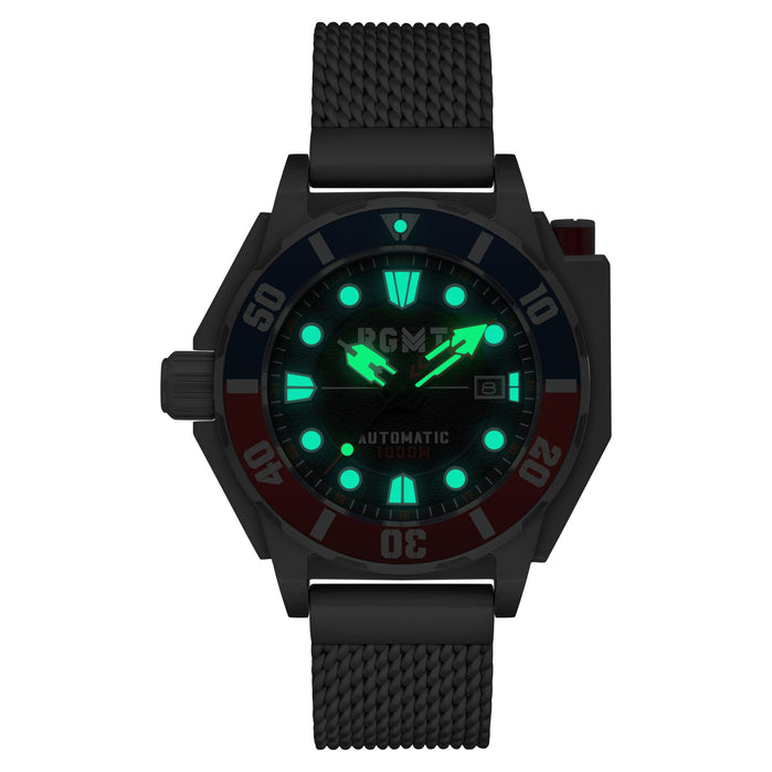 RGMT Torpedo Automatic Diver Midnight Black angled shot picture