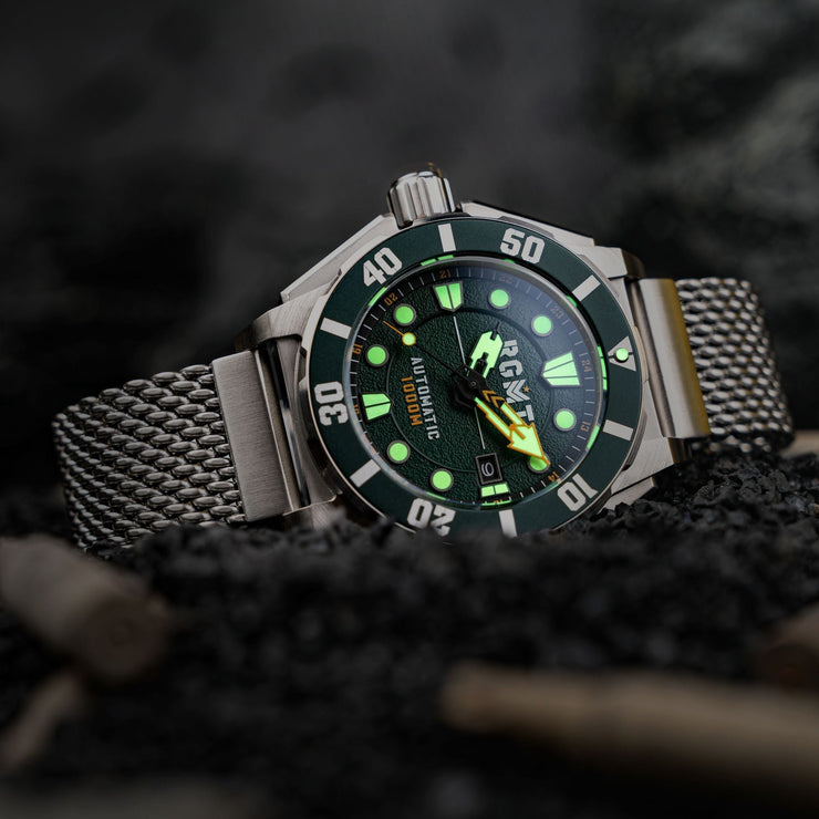 RGMT Torpedo Automatic Diver Military Green - Watches.com - RG - 8027 - 77