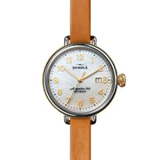 Shinola Birdy 38mm Double Wrap Mother of Pearl Silver Gold - Watches.com - S0120208731