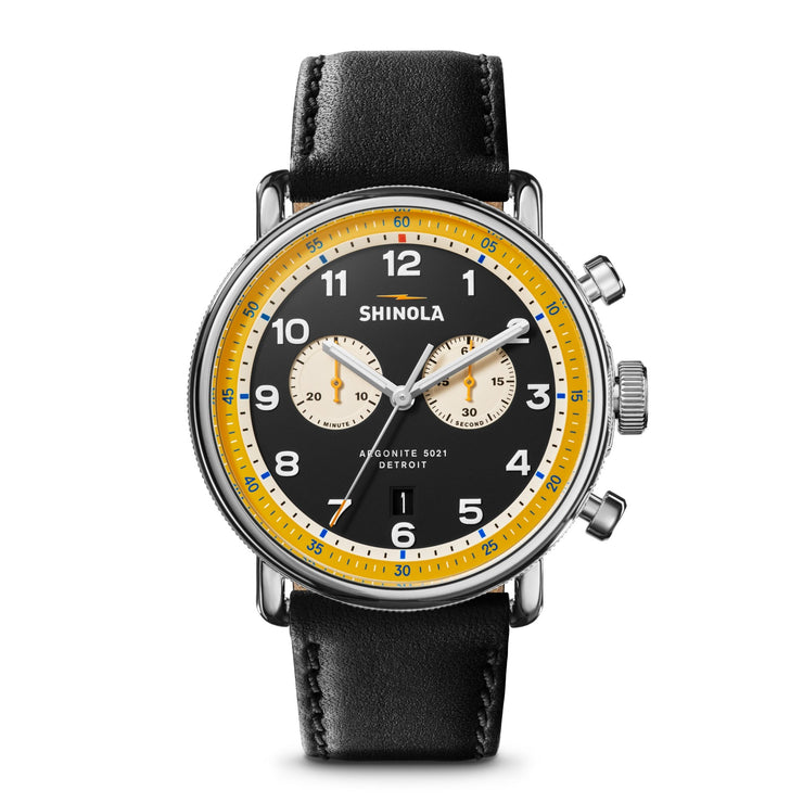 Shinola Canfield Chrono Model C56 43mm Black - Watches.com - S0120291082