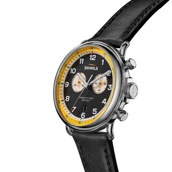 Shinola Canfield Chrono Model C56 43mm Black angled shot picture