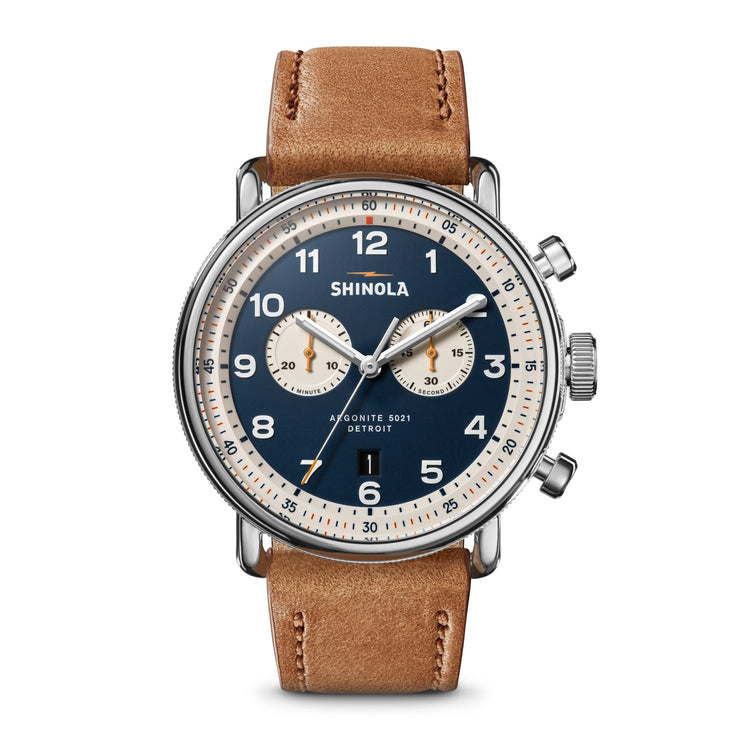 Shinola Canfield Chrono Model C56 43mm Blue - Watches.com - S0120291090