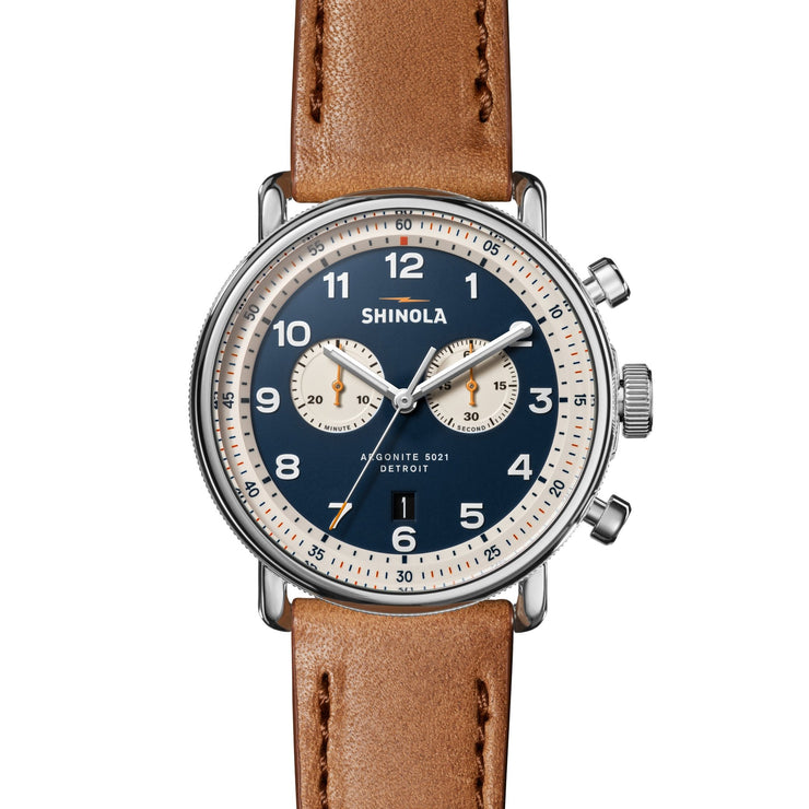 Shinola Canfield Chrono Model C56 43mm Blue - Watches.com - S0120291090