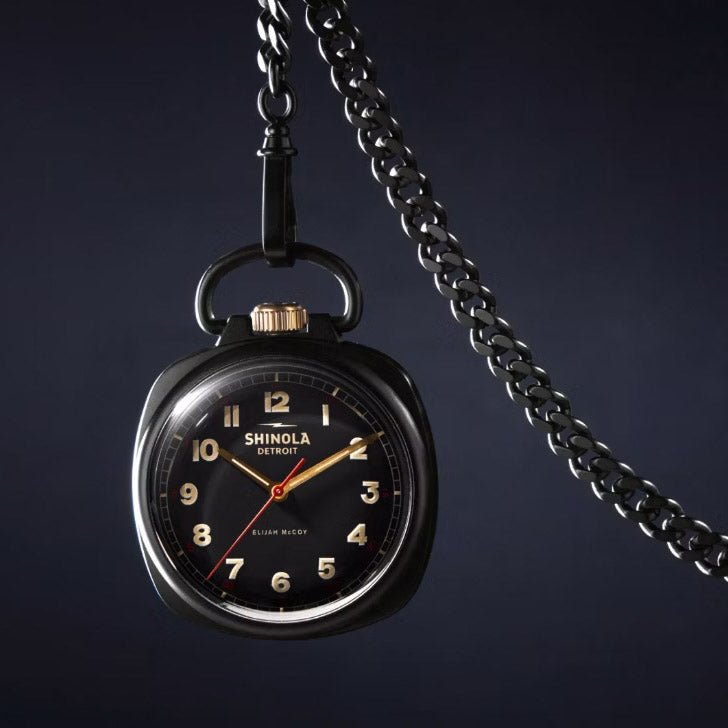 Shinola Elijah McCoy Pocket Watch 45mm Black Limited Edition - Watches.com - S0120273678