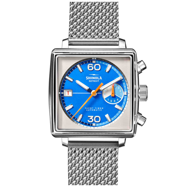 Shinola Mackinac Yacht Timer 40mm Automatic Chrono Blue Limited Edition - Watches.com - S0120267029