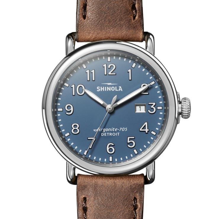 Shinola Runwell 41mm Blue Brown - Watches.com - S0120172978