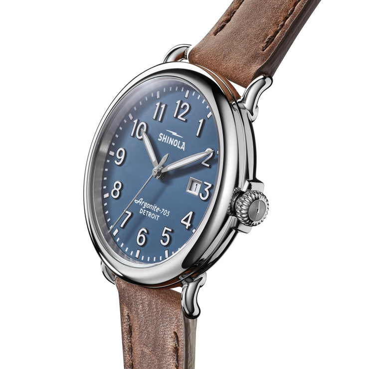 Shinola Runwell 41mm Blue Brown - Watches.com - S0120172978