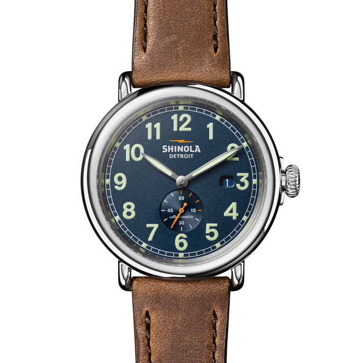 Shinola Runwell Automatic 45mm Blue - Watches.com - S0120266279