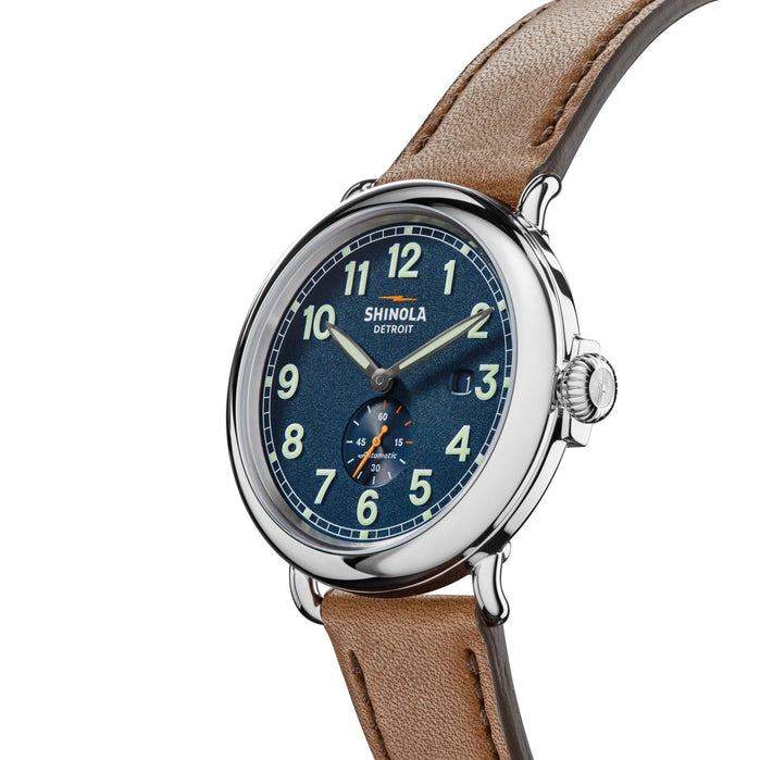 Shinola Runwell Automatic 45mm Blue angled shot picture