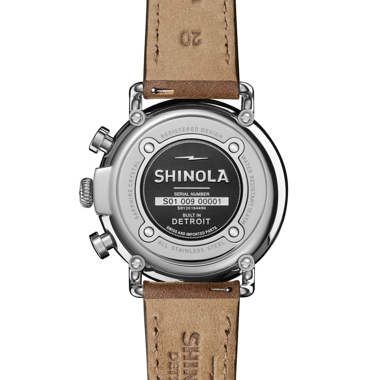 Shinola Runwell Chrono 41mm Blue Brown - Watches.com - S0120194490