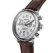 Shinola Runwell Chrono 47mm Silver Brown - Watches.com - S0120077936