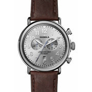 Shinola Runwell Chrono 47mm Silver Brown - Watches.com - S0120077936