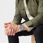 Shinola Runwell Chrono 47mm Slate Blue Brown - Watches.com - S0120223879