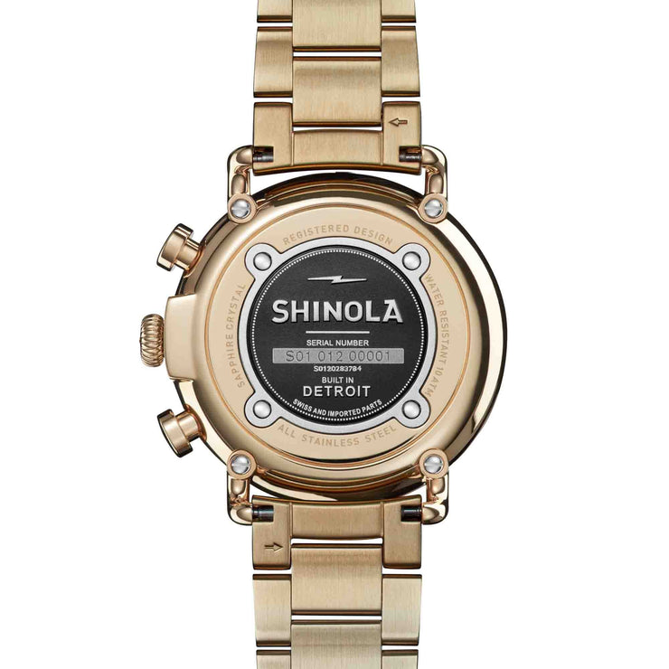 Shinola Runwell Chronograph 41mm Gold Ivory - Watches.com - S0120283784