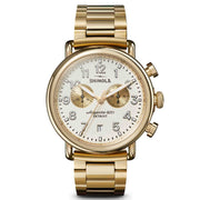 Shinola Runwell Chronograph 41mm Gold Ivory - Watches.com - S0120283784