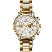 Shinola Runwell Chronograph 41mm Gold Ivory - Watches.com - S0120283784