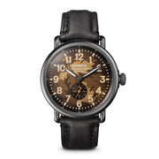 Shinola Runwell Sub Second 41mm Camo Oak Black Leather - Watches.com - S0120291083