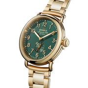 Shinola Runwell Sub Second 41mm Gold SS Teal - Watches.com - S0120291084