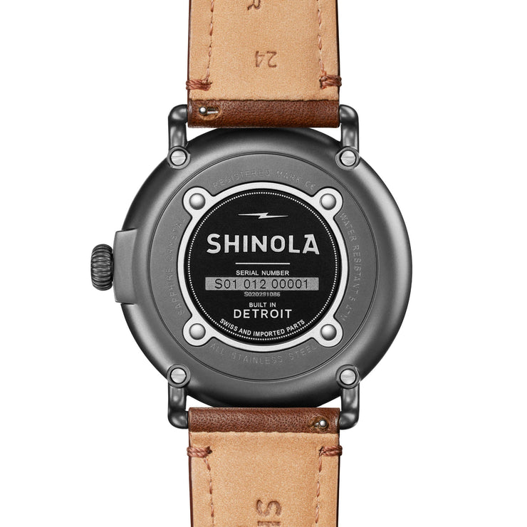 Shinola Runwell Sub Second 47mm Camo Oak Teak Leather - Watches.com - S0120291086