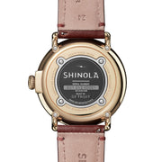 Shinola Runwell Sub Second 47mm Gold Oxblood Leather - Watches.com - S0120291088