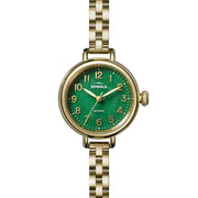 Shinola The Birdy 34mm Gold Green Aventurine - Watches.com - S0120283779