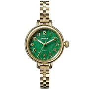 Shinola The Birdy 34mm Gold Green Aventurine - Watches.com - S0120283779