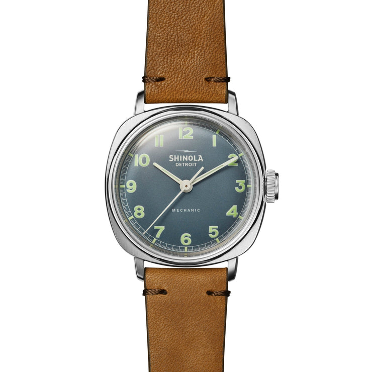 Shinola The Mechanic Hand Wind 39mm Blue - Watches.com - S0120273243