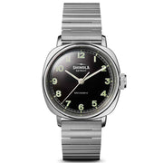 Shinola The Mechanic Hand Wind 39mm SS Black - Watches.com - S0120282834