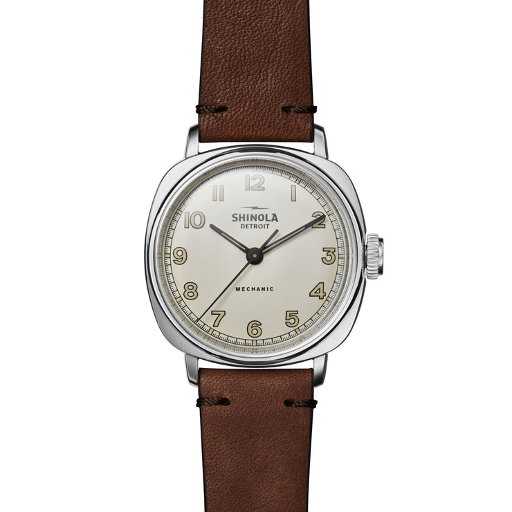 Shinola The Mechanic Hand Wind 39mm White - Watches.com - S0120273244