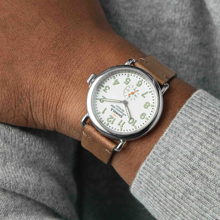 Shinola The Runwell 41mm White Green - Watches.com - S0120282832