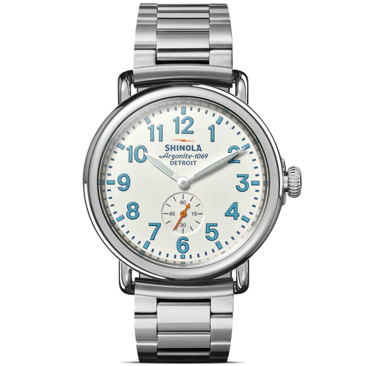 Shinola The Runwell 41mm White Light Blue - Watches.com - S0120282831