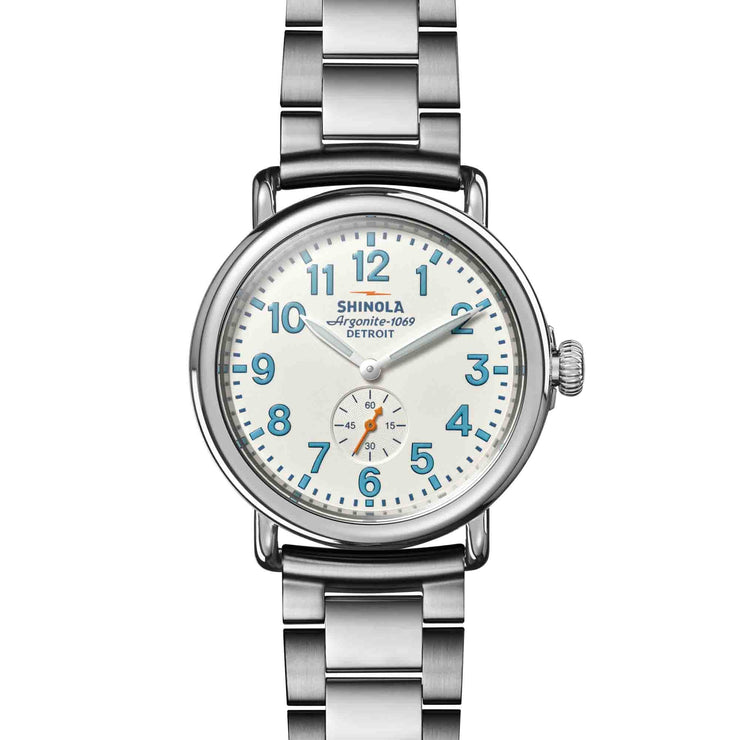 Shinola The Runwell 41mm White Light Blue - Watches.com - S0120282831