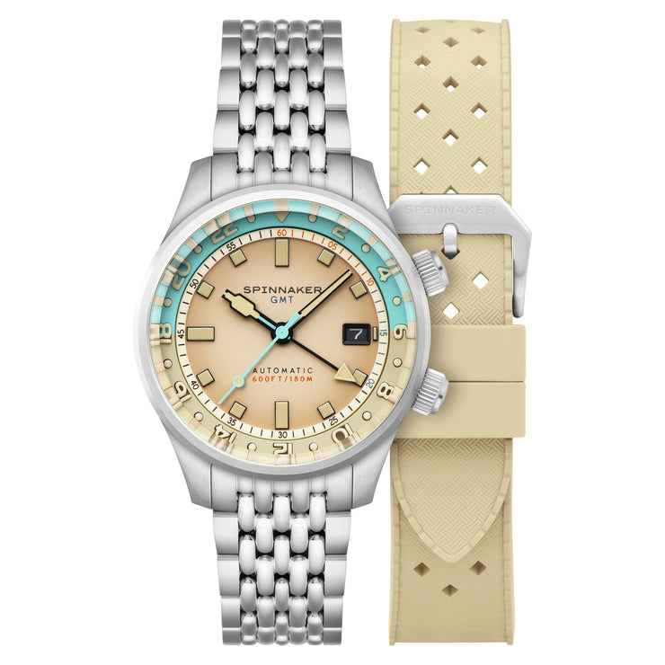 Spinnaker Bradner GMT Automatic Beige Linen - Watches.com - SP - 5121 - 77