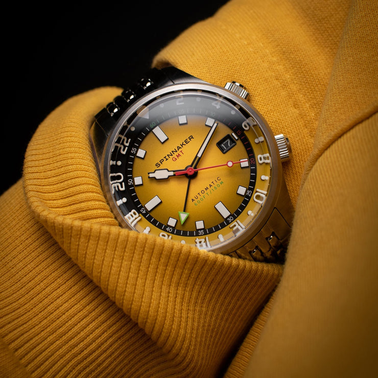 Spinnaker Bradner GMT Automatic Ochre Yellow - Watches.com - SP - 5121 - 99