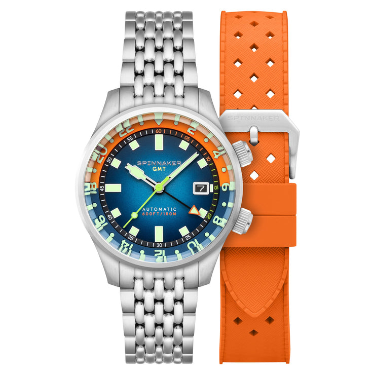 Spinnaker Bradner GMT Automatic Orange Blue - Watches.com - SP - 5121 - AA