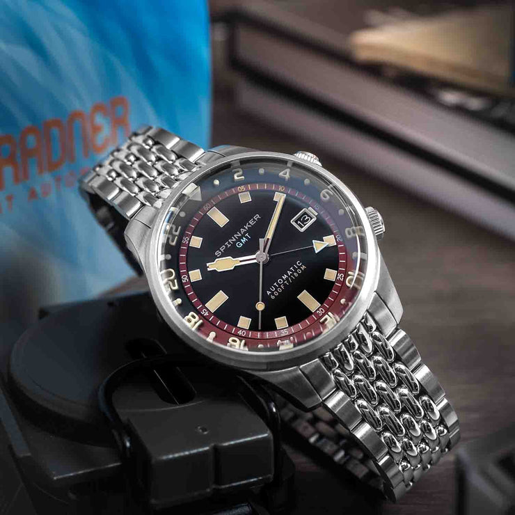 Spinnaker Bradner GMT Automatic Sombre Red - Watches.com - SP - 5121 - 11