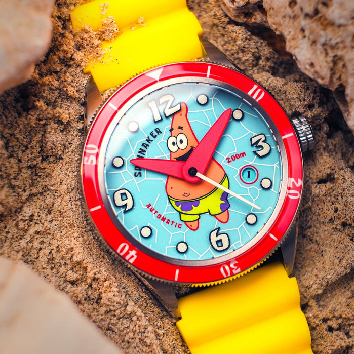 Spinnaker Cahill Automatic Spongebob Squarepants Timekeeper Limited Edition Patrick O' Clock angled shot picture