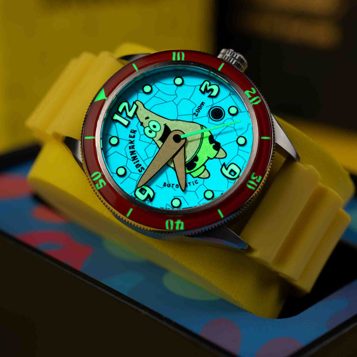 Spinnaker Cahill Automatic Spongebob Squarepants Timekeeper Patrick O'Clock Limited Edition angled shot picture