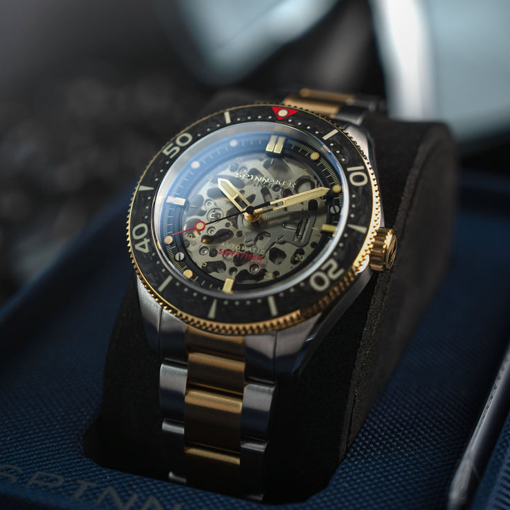 Spinnaker Croft 42 Skeleton Automatic Carbon Two Tone - Watches.com - SP - 5134 - 22